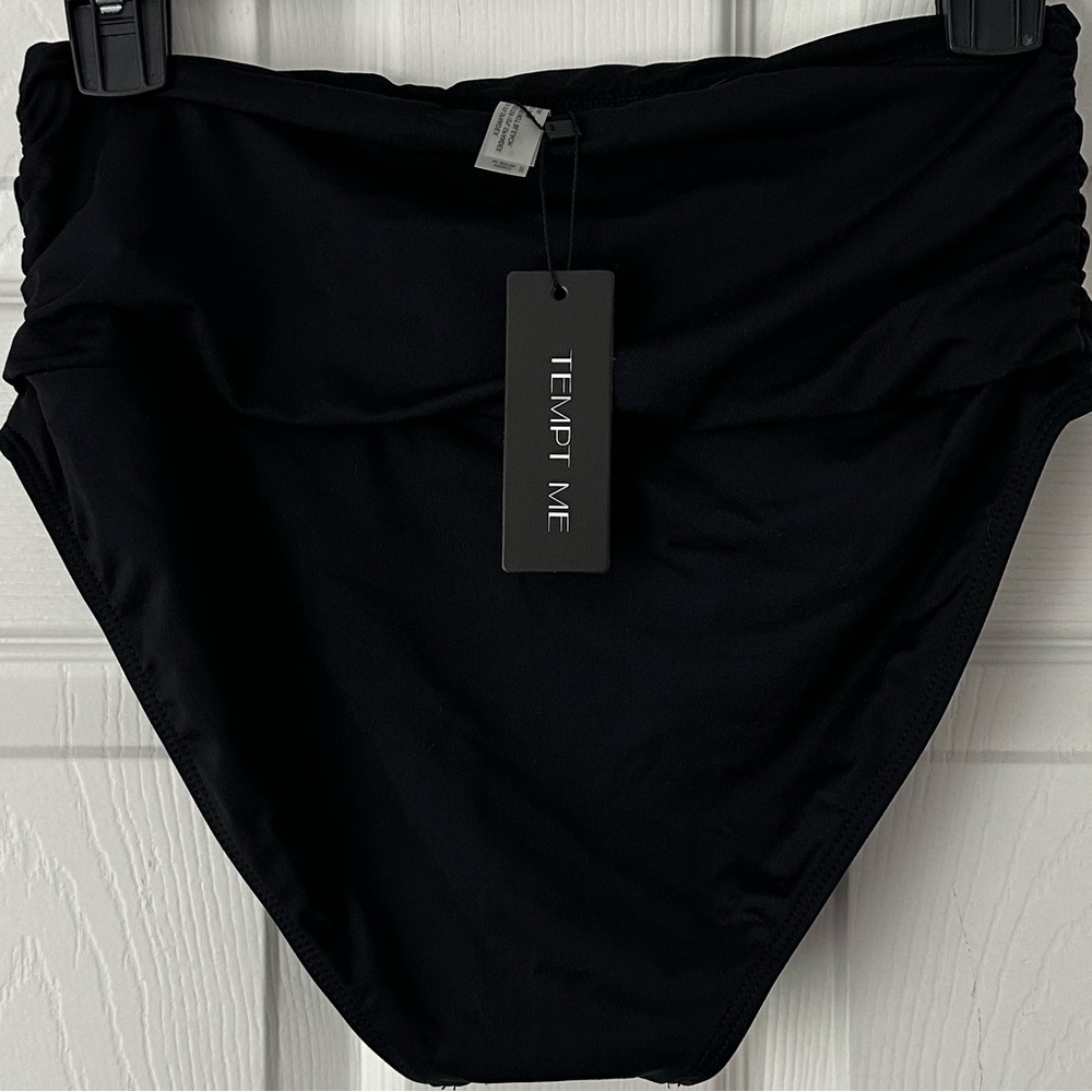Tempt Me Red Bikini Bottoms, high waisted, ruched sides Small